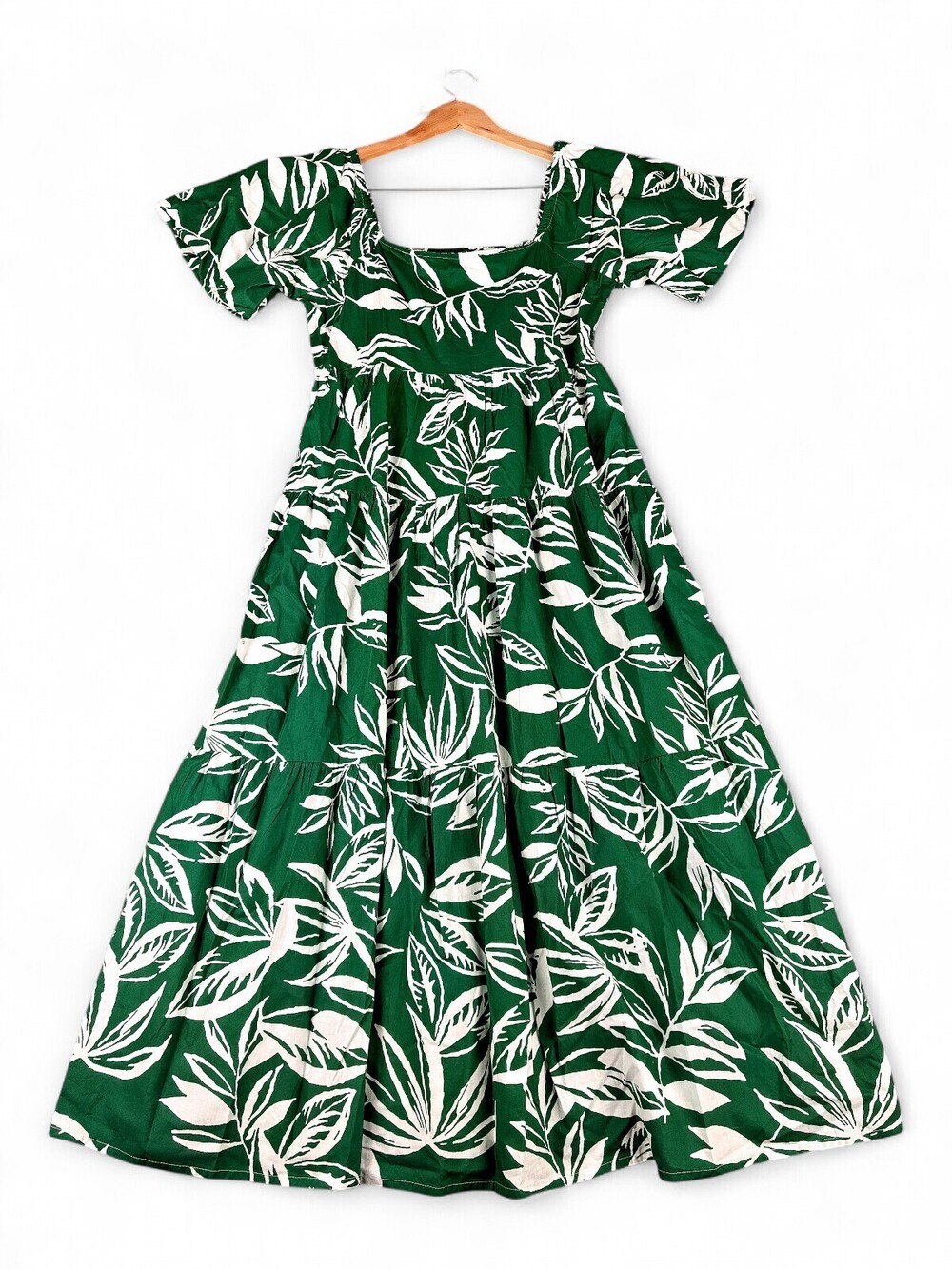 Meadow Rhodes Green Leaf Print Maxi Dress XL